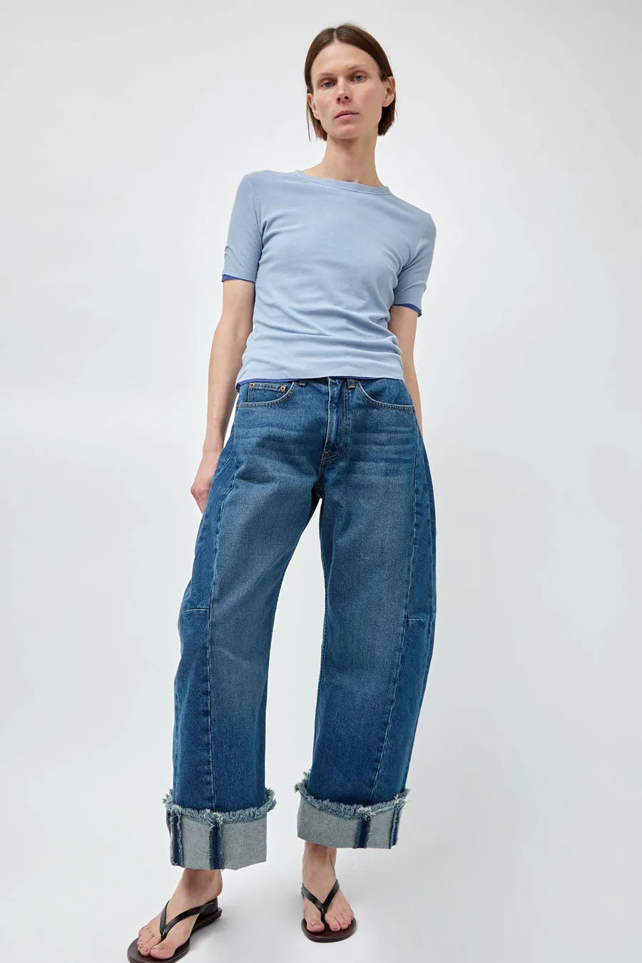 B Sides Relaxed Cuffed Lasso Jean in Cate Wash sold by No. 6