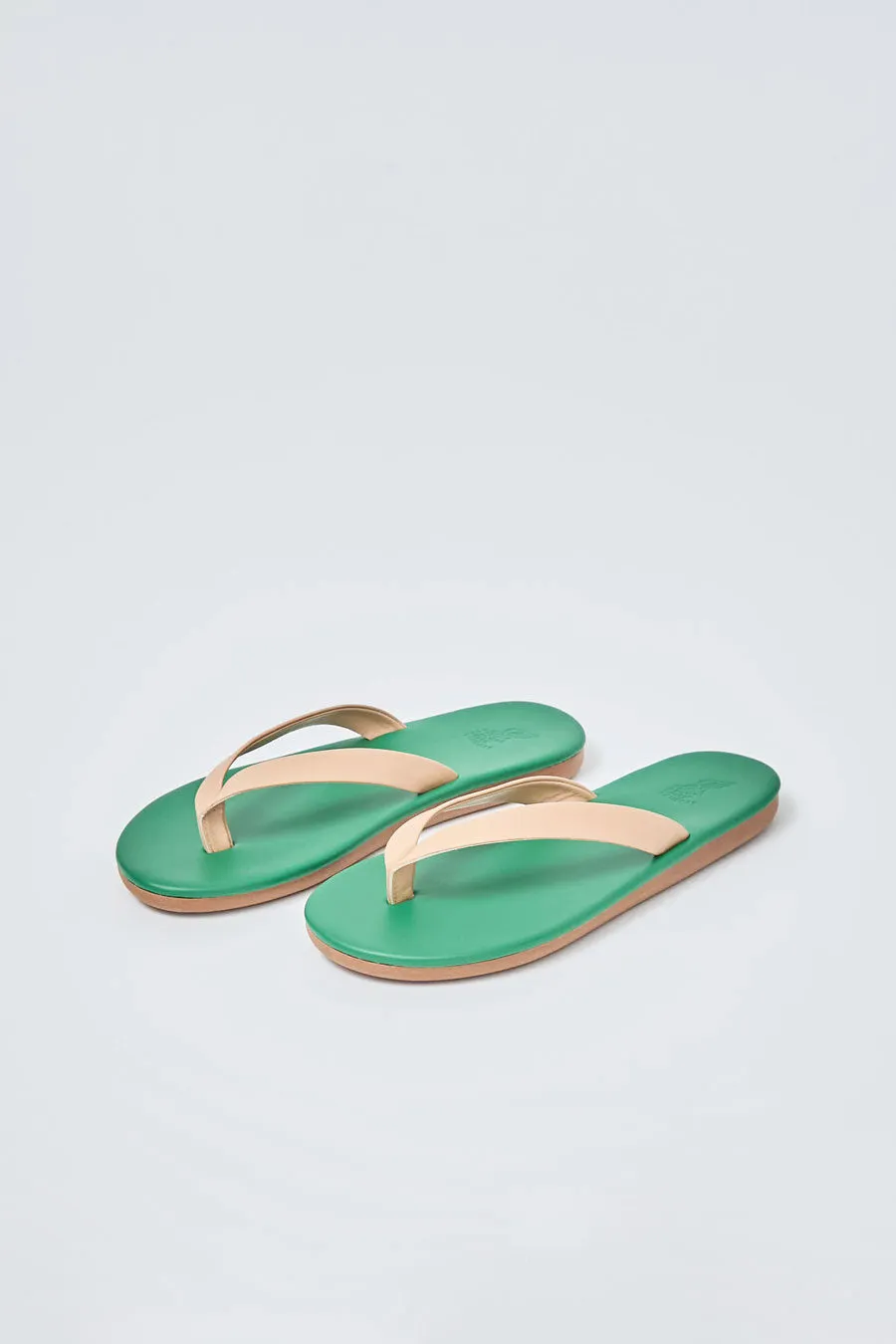 Ancient Greek Sandals Colorblock in Natural and Green sold by No. 6