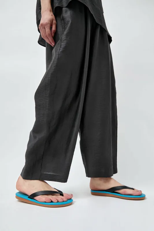 Ancient Greek Sandals Colorblock in Black and Blue made by Ancient Greek Sandals