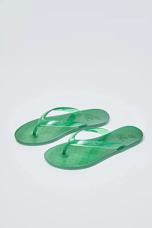 Ancient Greek Sandals Jelly Flip Flop in Green made by Ancient Greek Sandals