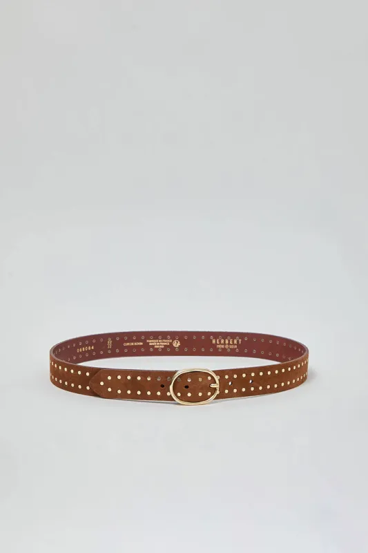 Herbert Frere Soeur La Pasha Velours Belt in Castagna made by No. 6