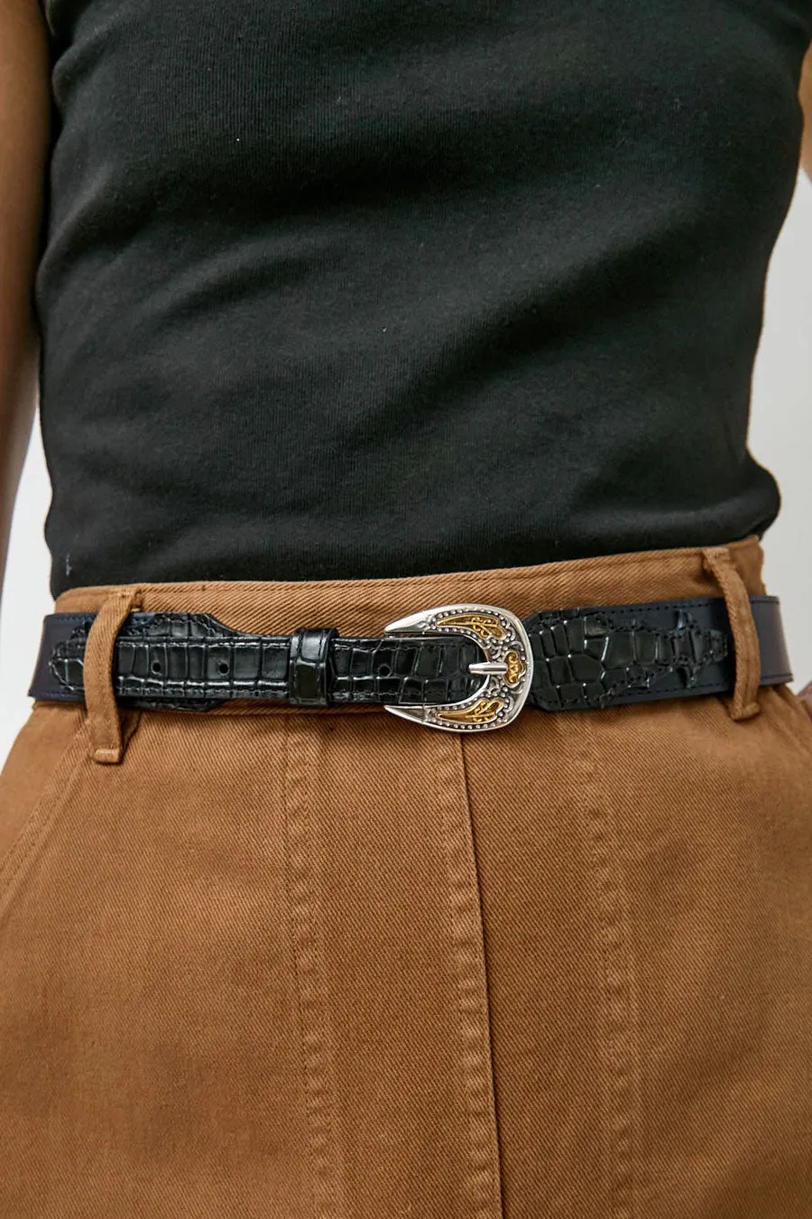 Herbert Frere Soeur La Boston Belt in Marine and Sirio Noir sold by No. 6