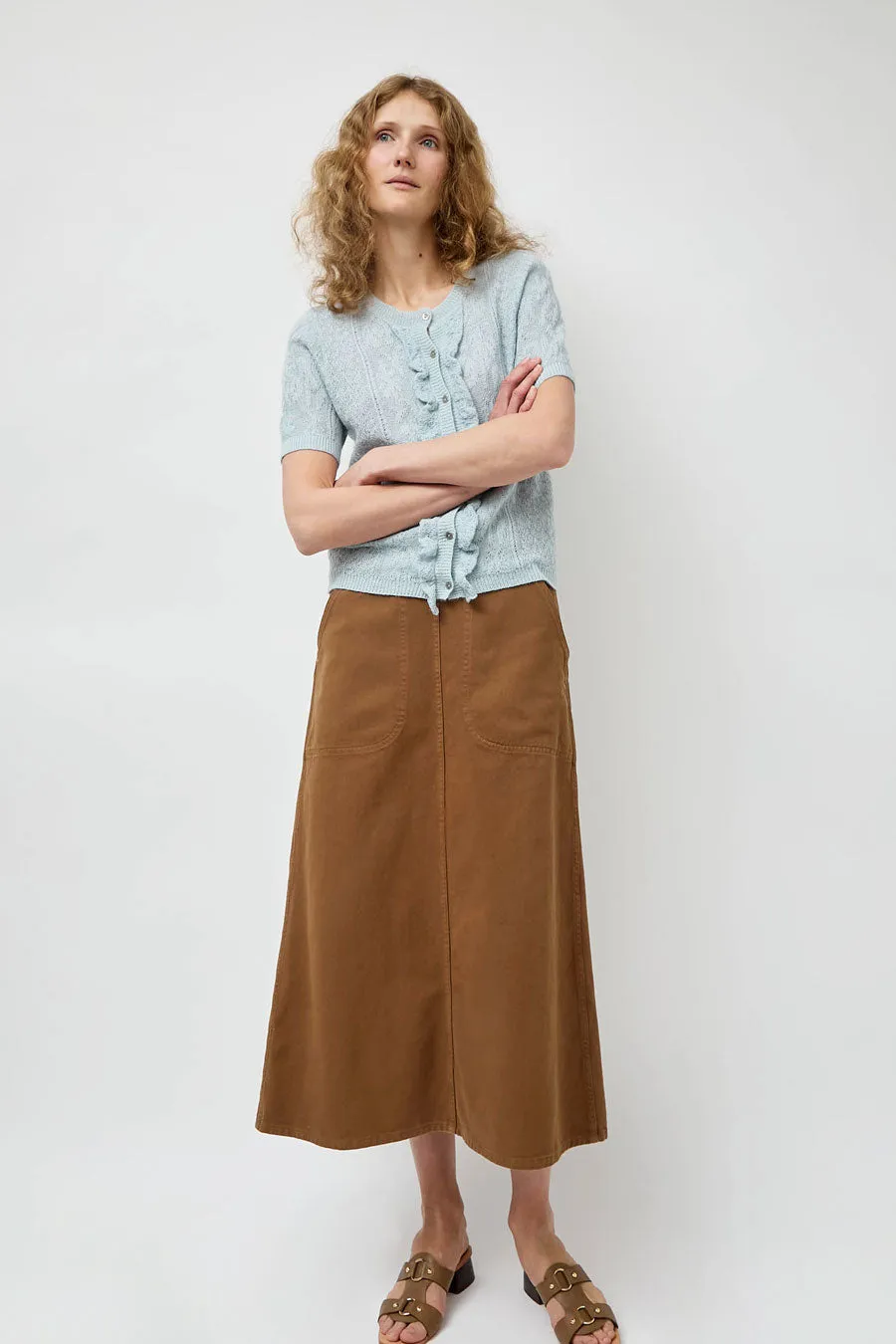Atelier Delphine Erin Skirt in Summer Brown sold by No. 6