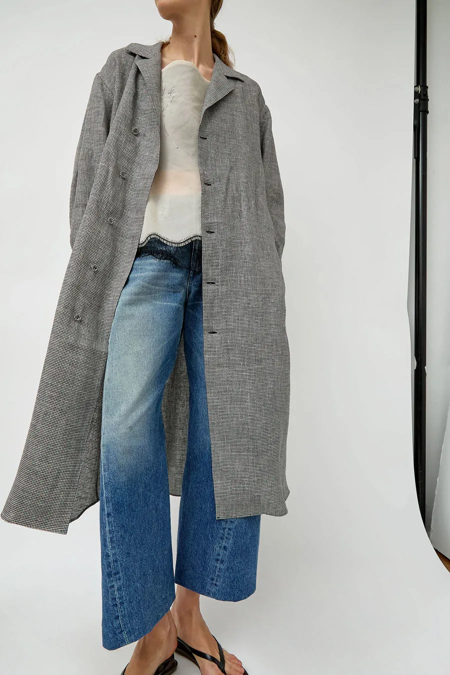 Tanaka Trench Dress in Houndstooth sold by No. 6 product image thumbnail 2