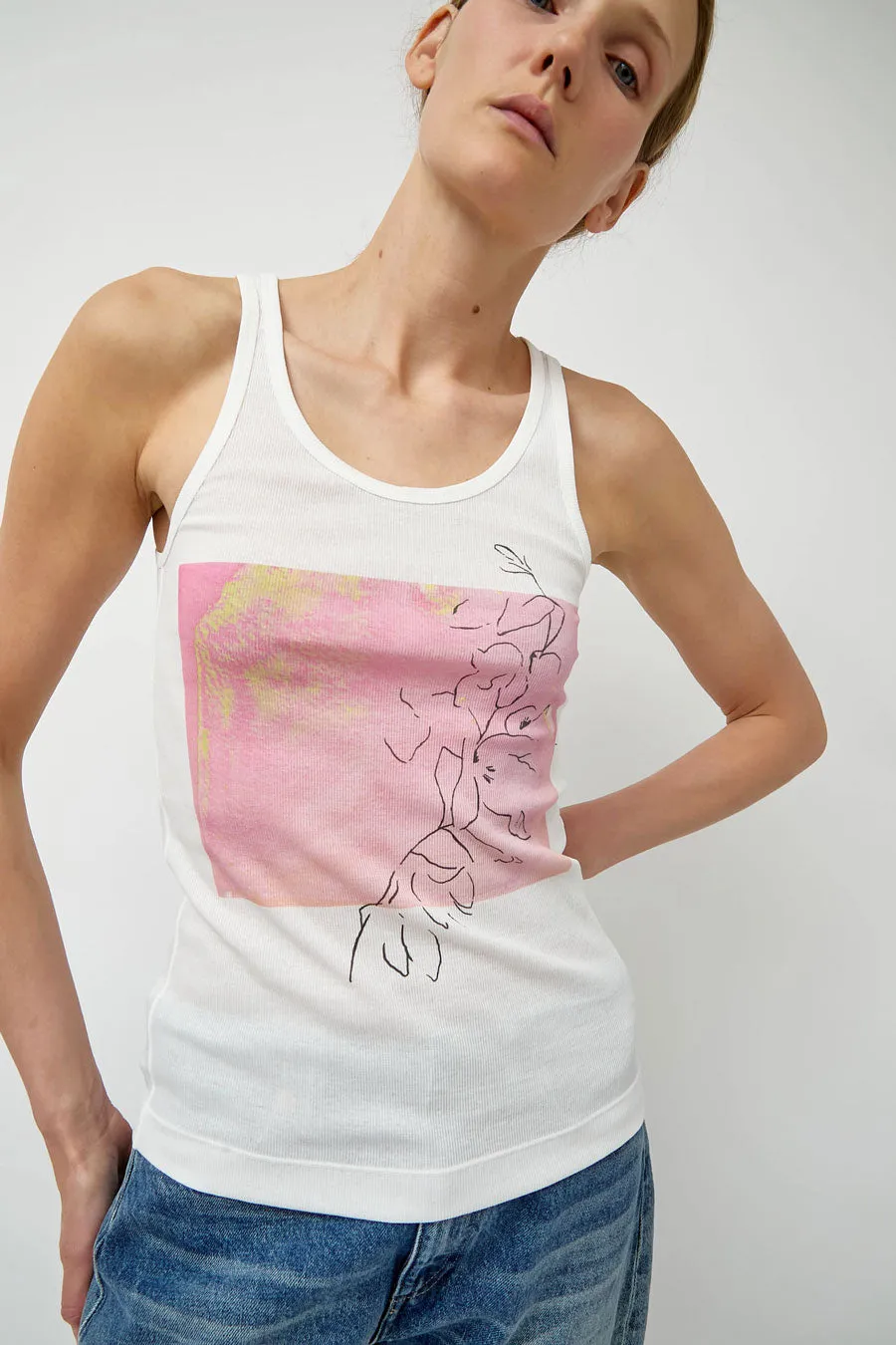 Tanaka Tank Top in Pink Flower sold by No. 6 product image thumbnail 3