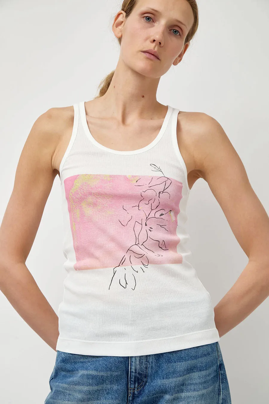 Tanaka Tank Top in Pink Flower sold by No. 6