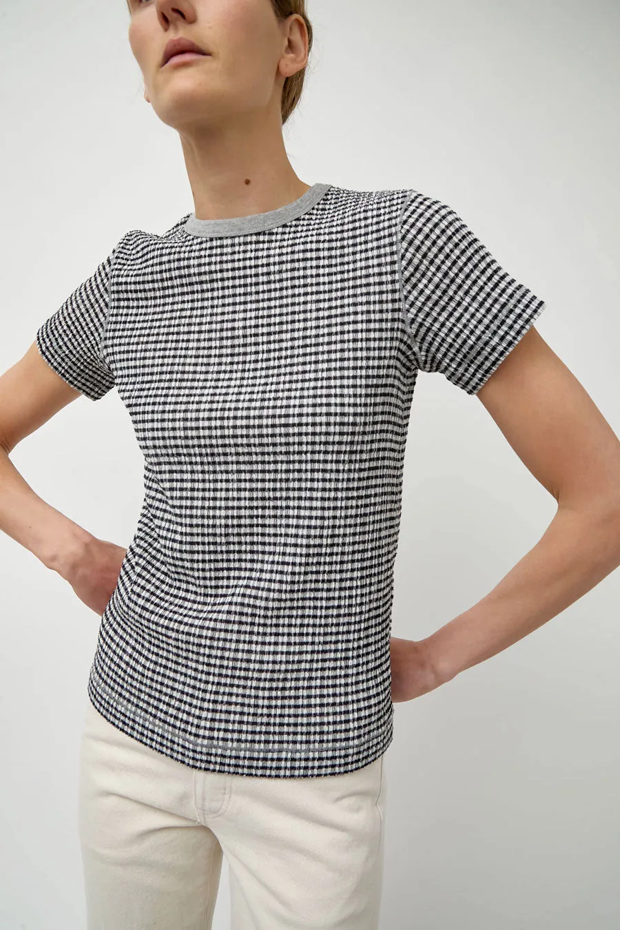 Tanaka Compact Tee in Black Gingham sold by No. 6 product image thumbnail 3