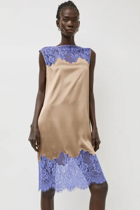No.6 Oyster Dress in Tan and Blue made by No. 6