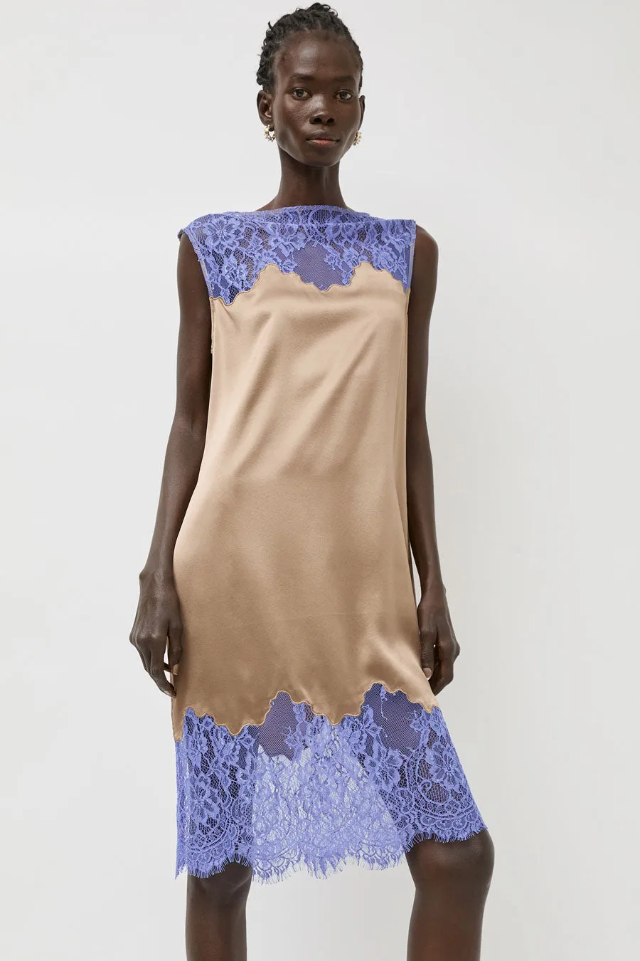 No.6 Oyster Dress in Tan and Blue sold by No. 6