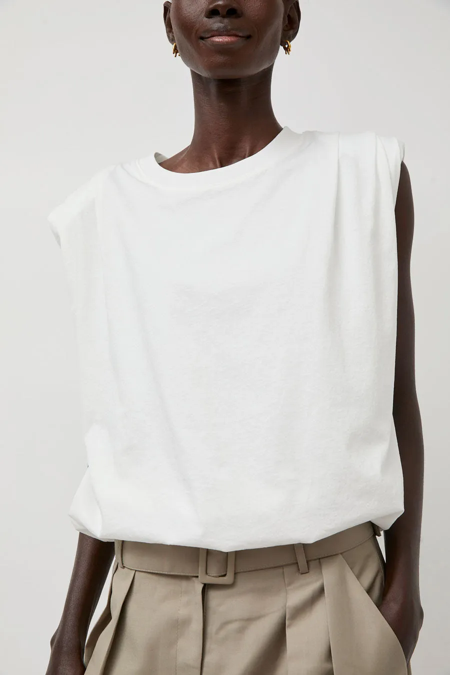 La Piscine Draped Tee in Off White sold by No. 6