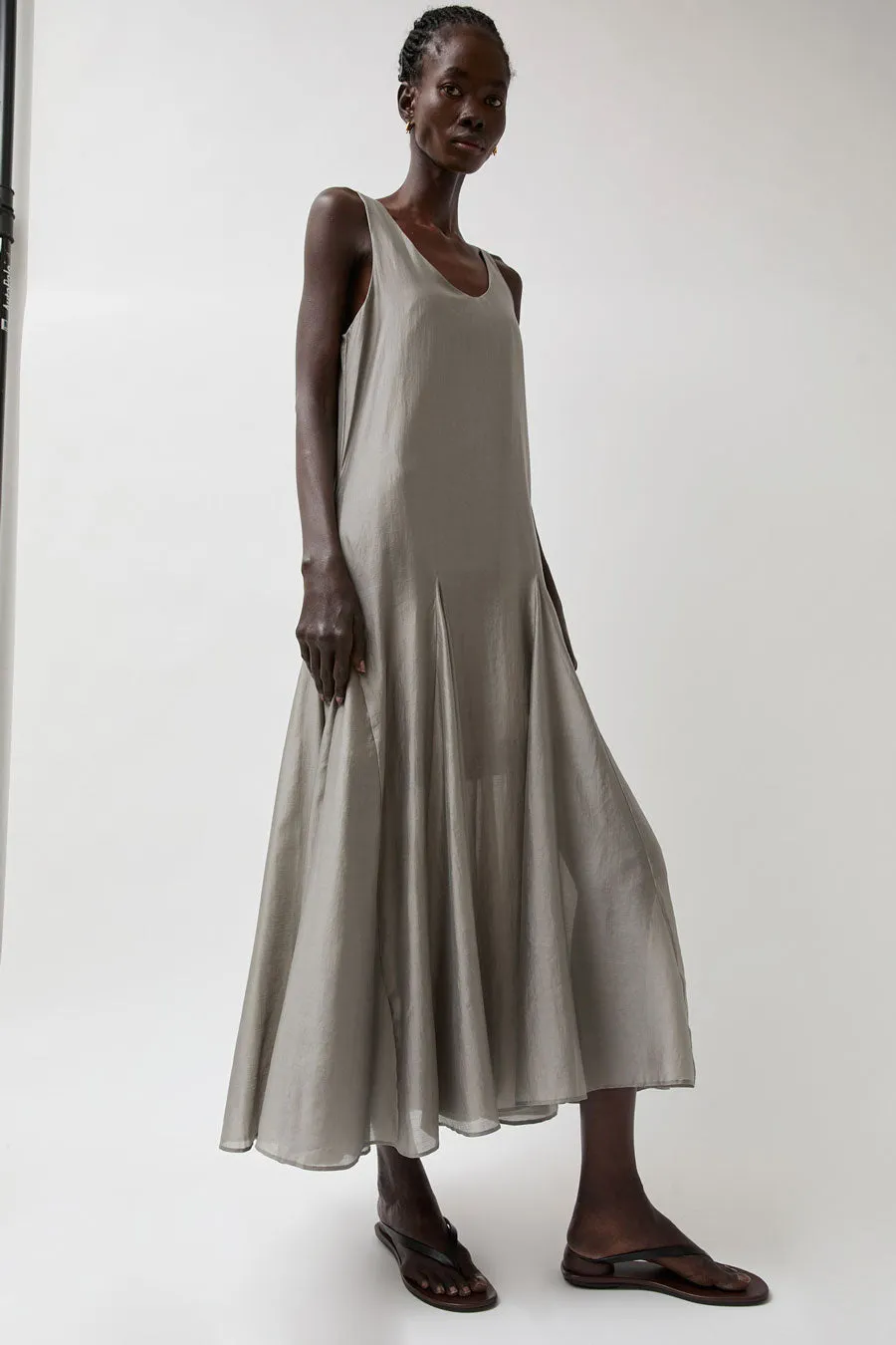 La Piscine Long Dress in Medium Grey sold by No. 6