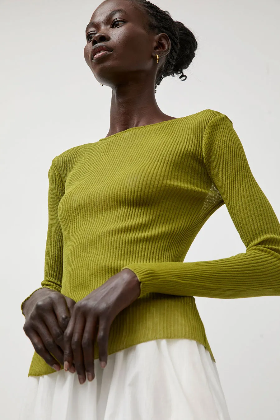 La Piscine Tee Crew Neck in Olive sold by No. 6