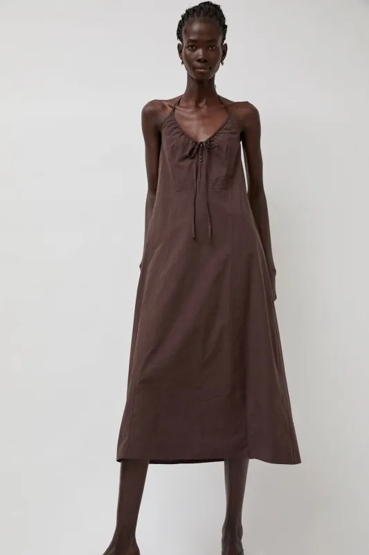 Deiji Studios Seamed Halter Dress in Sepia made by Deiji Studios