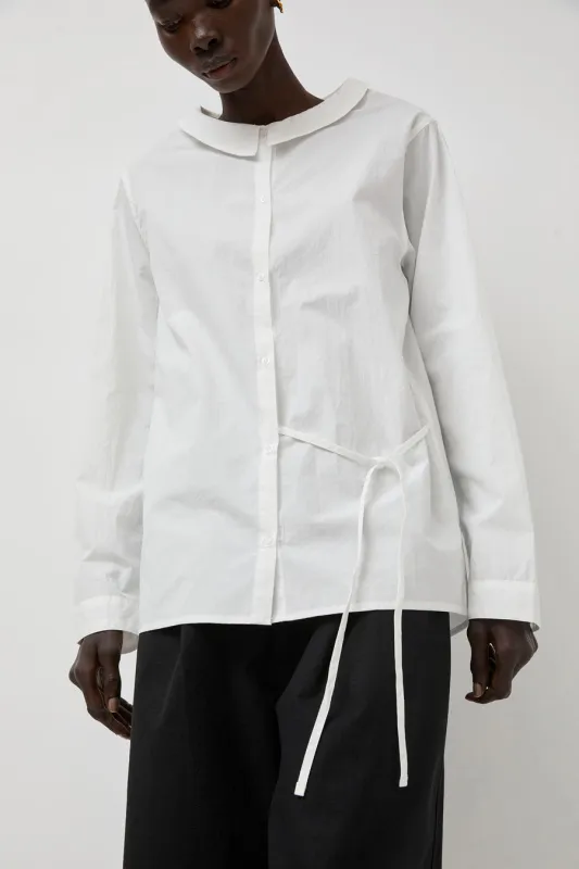 Deiji Studios Left Shirt in White made by Deiji Studios