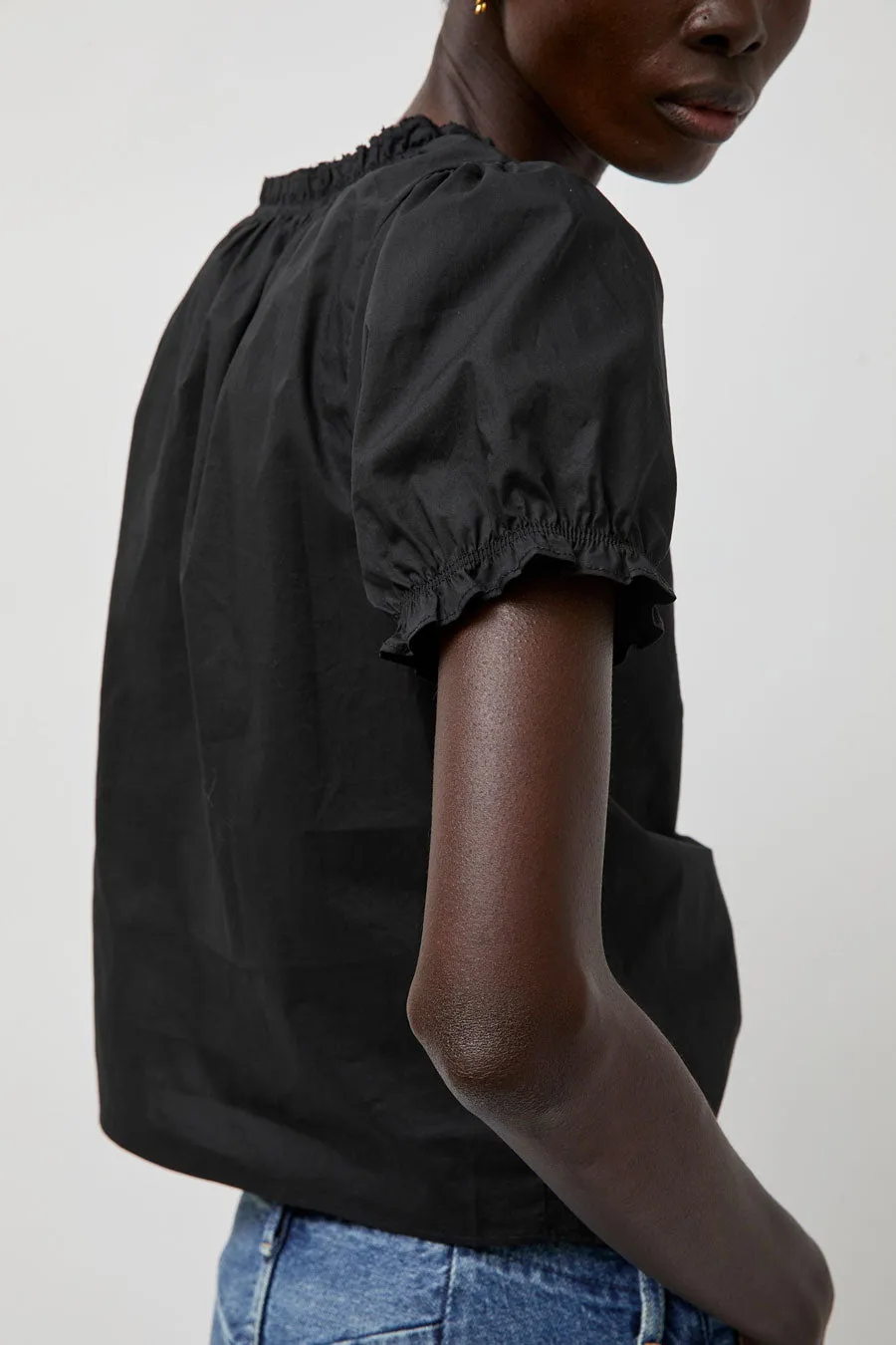 Deiji Studios Cross Frill Top in Black sold by No. 6 product image thumbnail 2