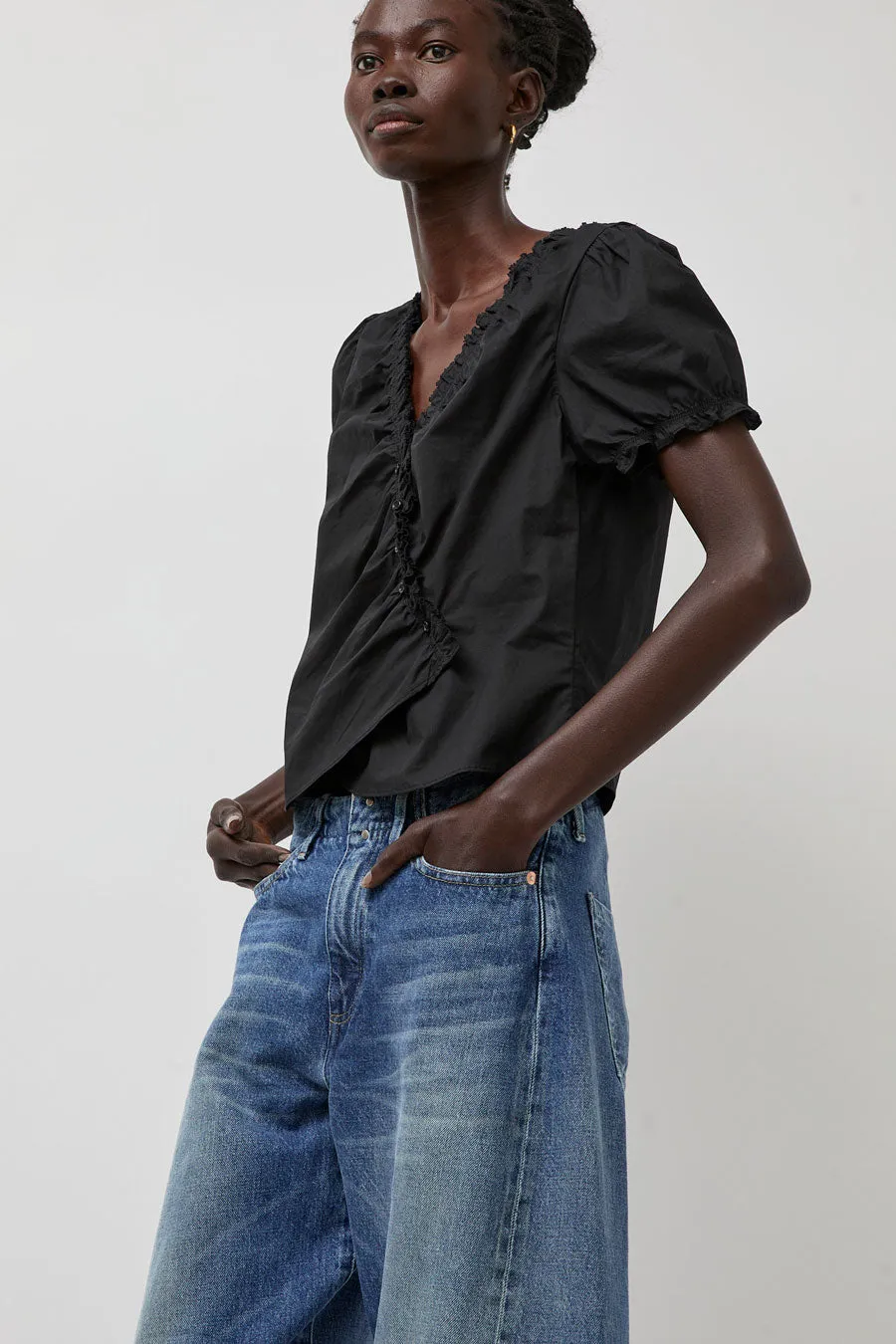 Deiji Studios Cross Frill Top in Black sold by No. 6 product image thumbnail 5