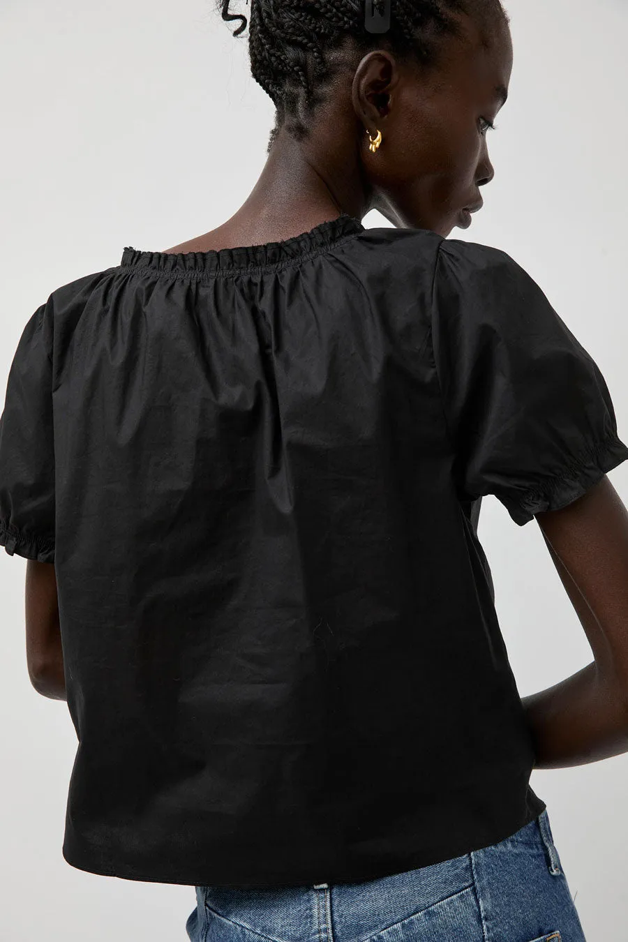 Deiji Studios Cross Frill Top in Black sold by No. 6 product image thumbnail 4