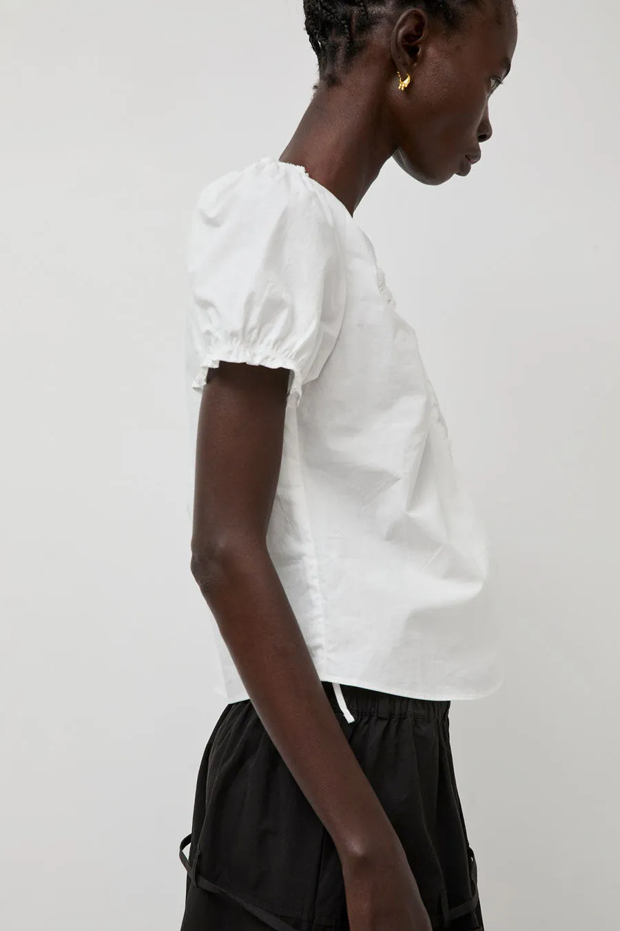 Deiji Studios Cross Frill Top in White sold by No. 6 product image thumbnail 2