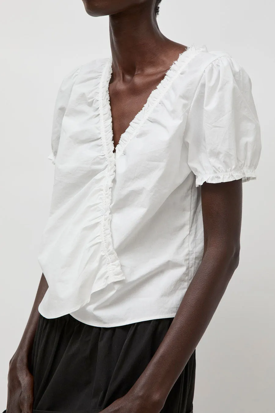 Deiji Studios Cross Frill Top in White sold by No. 6 product image thumbnail 3