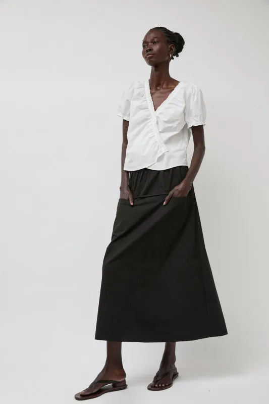 Deiji Studios Loop Pocket Skirt in Black made by Deiji Studios