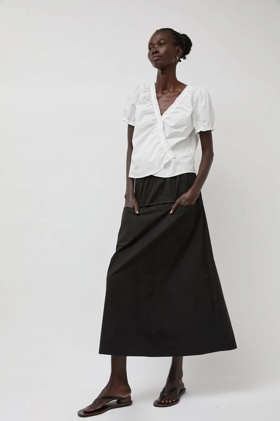 Deiji Studios Loop Pocket Skirt in Black sold by No. 6