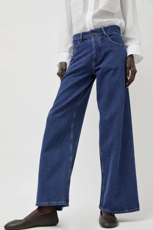 Baserange Grass Pants in Indigo Blue Wash made by Baserange