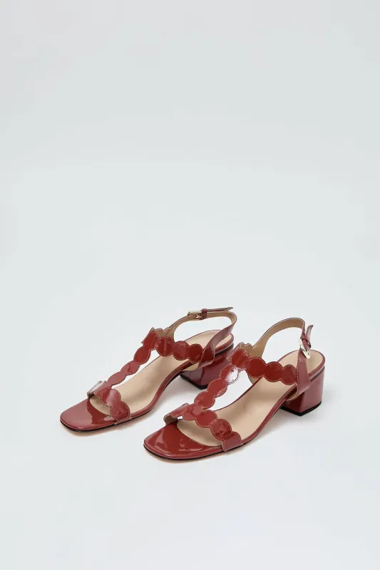 No.6 Nadira Sandal in Brick Patent made by No. 6