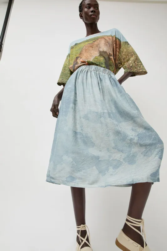 Anntian Silk Skirt in Isatis Mineral Dye made by ANNTIAN