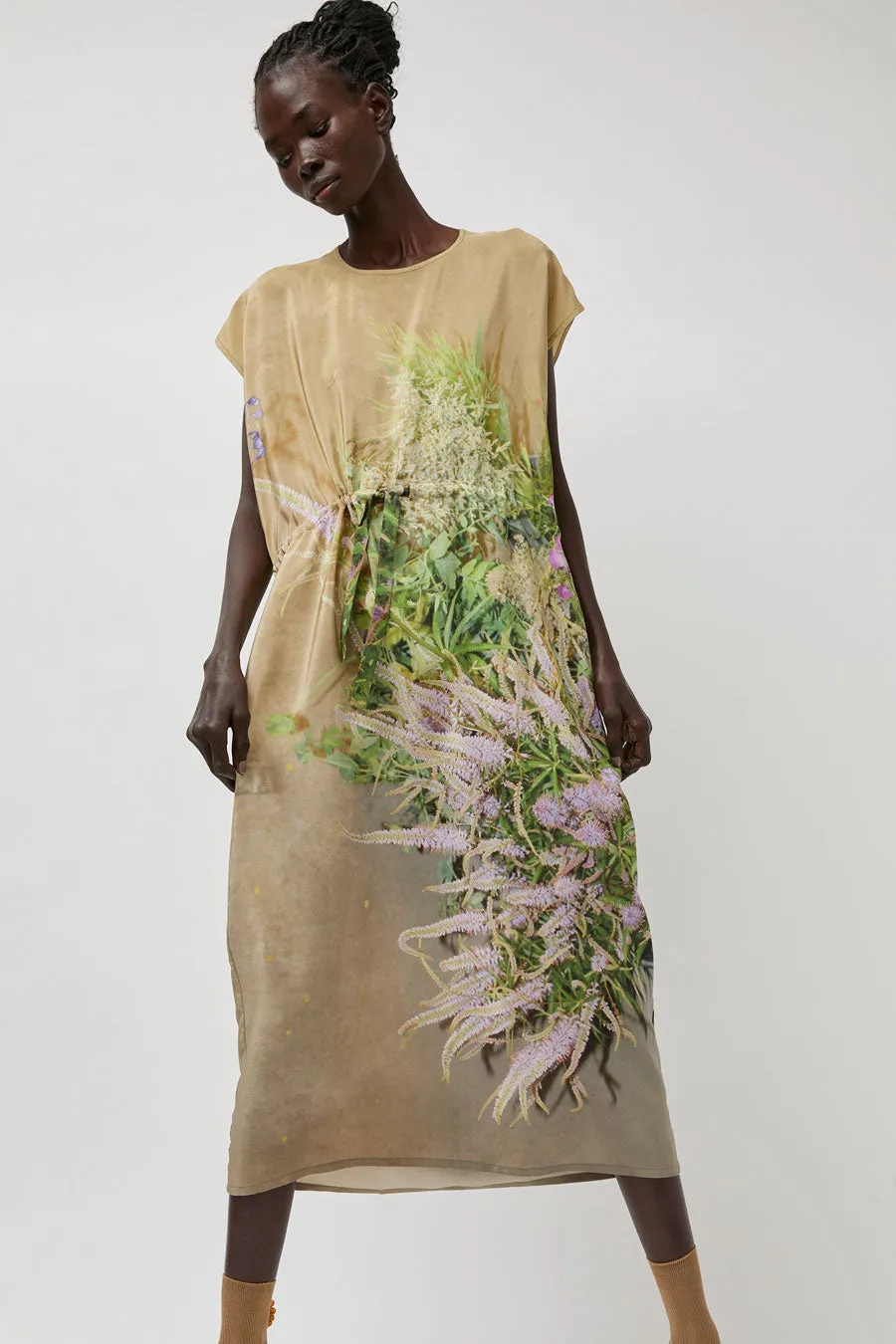 Anntian Simple Dress in Print B Delphine Grasses Veronica sold by No. 6