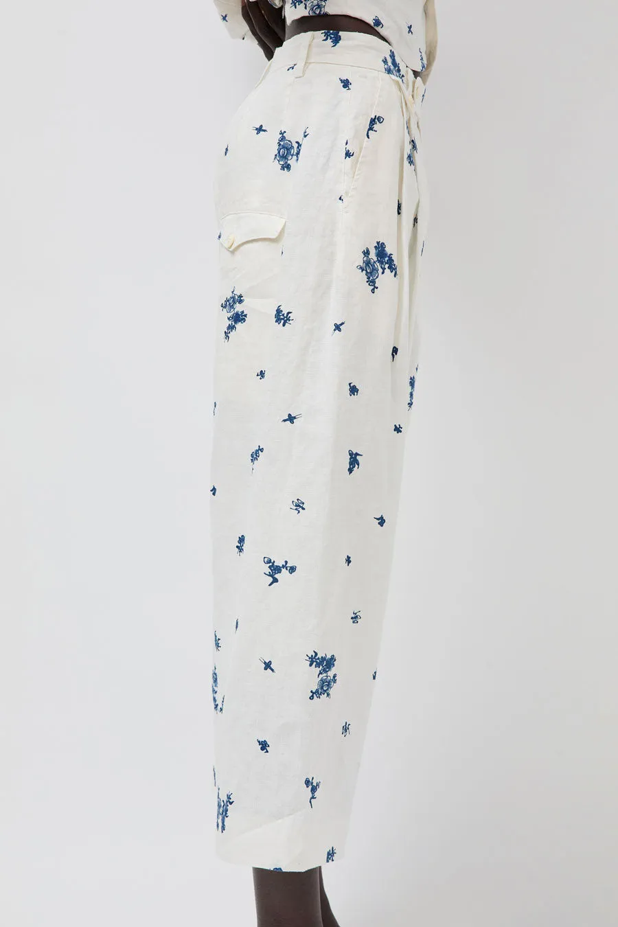 Quitan Wide Cricket Trousers in Indigo Print sold by No. 6 product image thumbnail 2