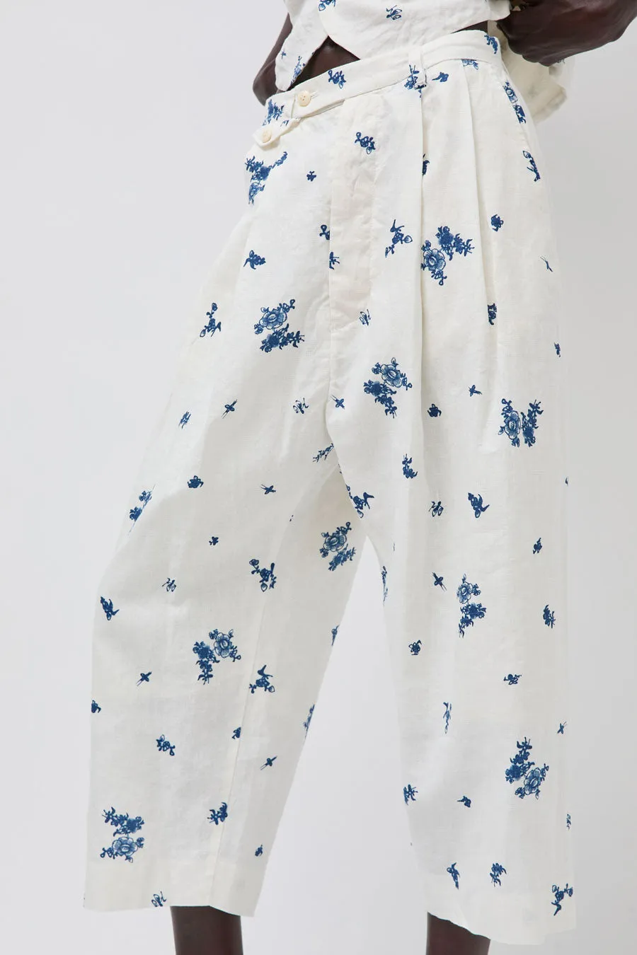 Quitan Wide Cricket Trousers in Indigo Print sold by No. 6 product image thumbnail 4