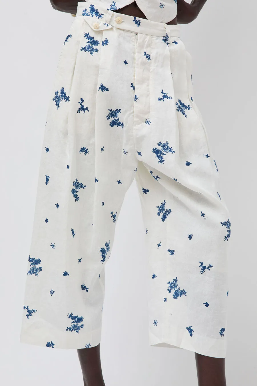 Quitan Wide Cricket Trousers in Indigo Print sold by No. 6 product image thumbnail 3