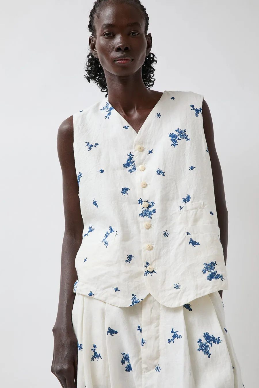Quitan Long Gilet in Indigo Print sold by No. 6 product image thumbnail 3