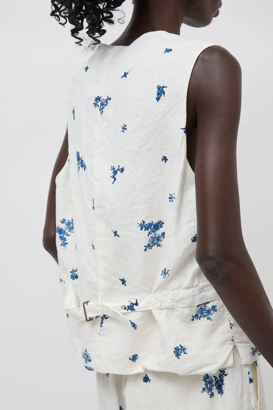 Quitan Long Gilet in Indigo Print sold by No. 6 product image thumbnail 2