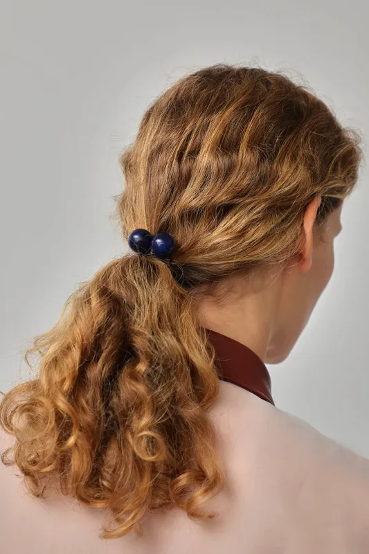 Saskia Diez Wood Hair Tie in Blue made by No. 6