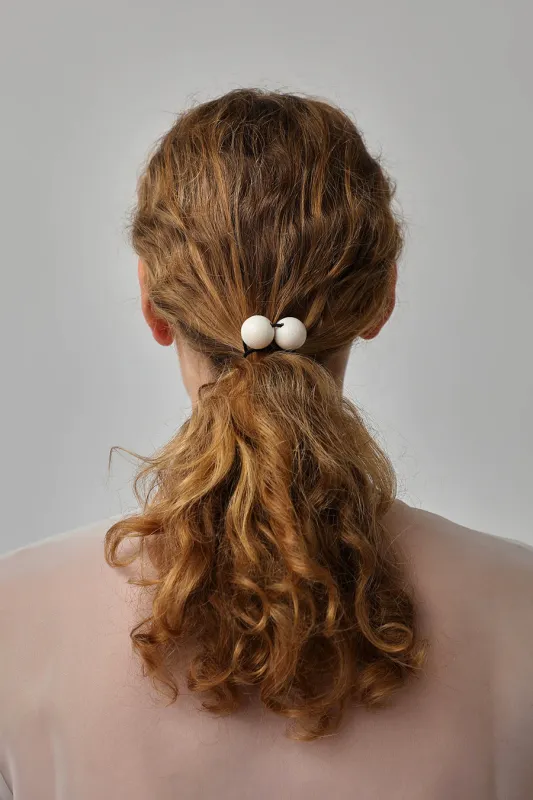 Saskia Diez Wood Hair Tie in White made by No. 6