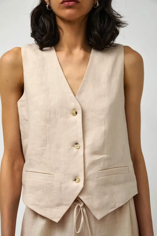 No.6 Martin Vest in Natural made by No. 6