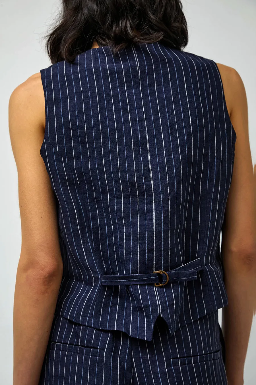 No.6 Martin Vest in Navy Pinstripe sold by No. 6 product image thumbnail 5
