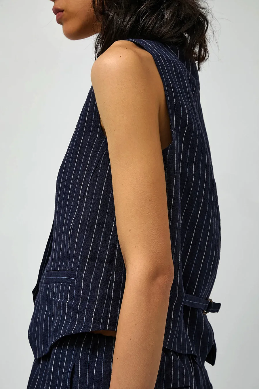 No.6 Martin Vest in Navy Pinstripe sold by No. 6 product image thumbnail 2