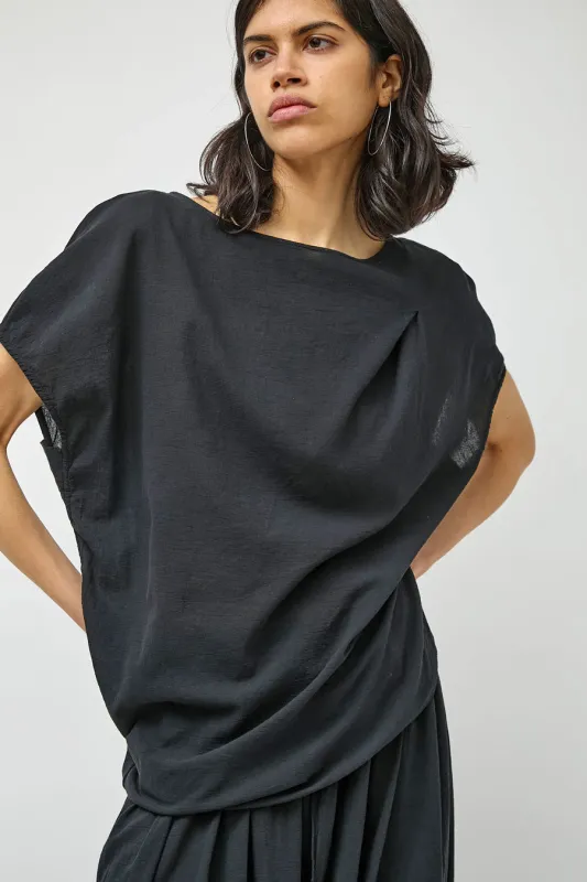 Black Crane Asymmetric Top in Sumi Black made by Black Crane