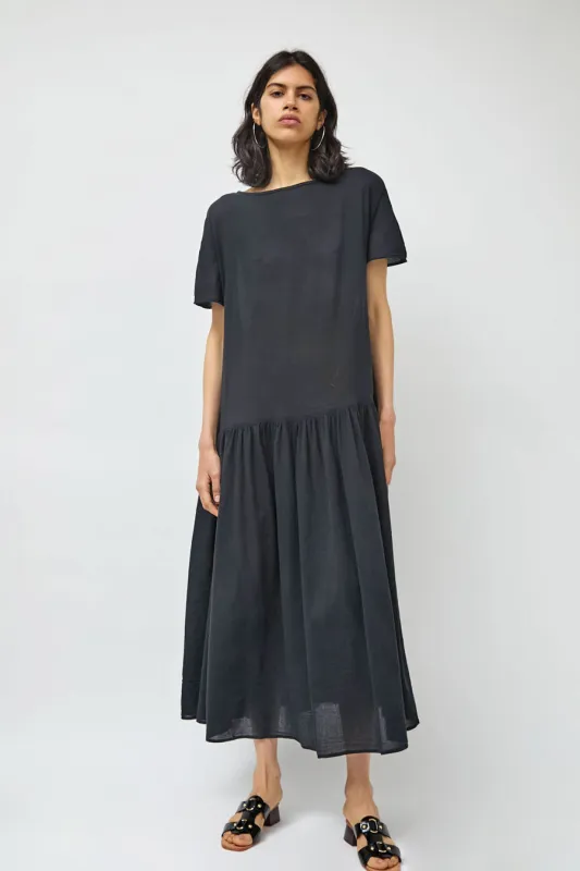 Black Crane New Easy Dress in Sumi Black made by Black Crane
