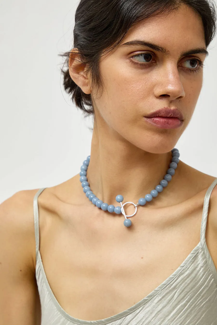 Saskia Diez Barbelle Necklace in Sky sold by No. 6