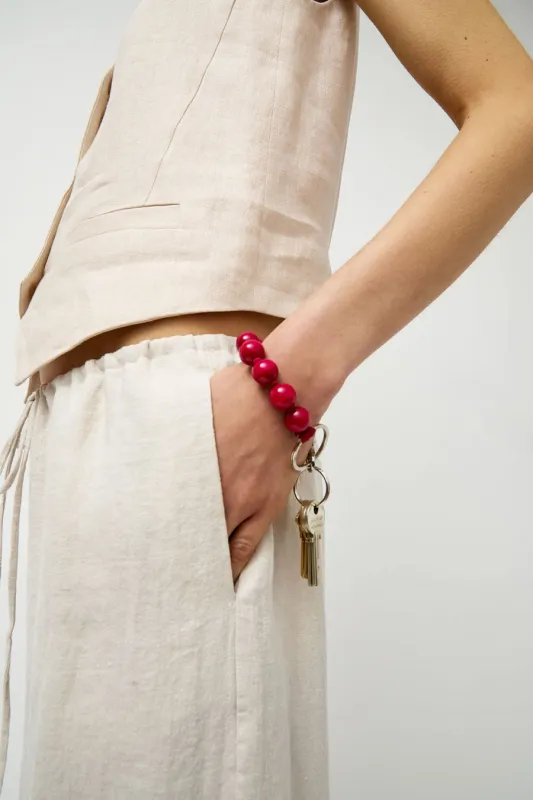 Ina Seifart Big Perlen Short Keychain in Bordo made by Ina.seifart