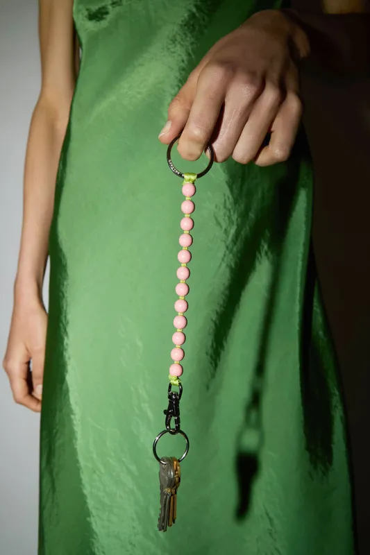 Ina Seifart Perlen Short Keychain in Blush Lime made by Ina.seifart