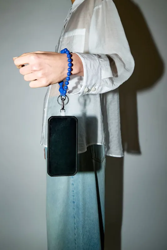 Ina Seifart Perlen Zickzack Short Keyholder and Phone Chain in Blue made by Ina.seifart