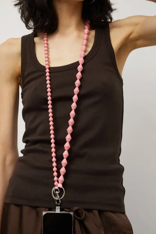 Ina Seifart Perlen Zickzack Phone Necklace in Blush made by Ina.seifart