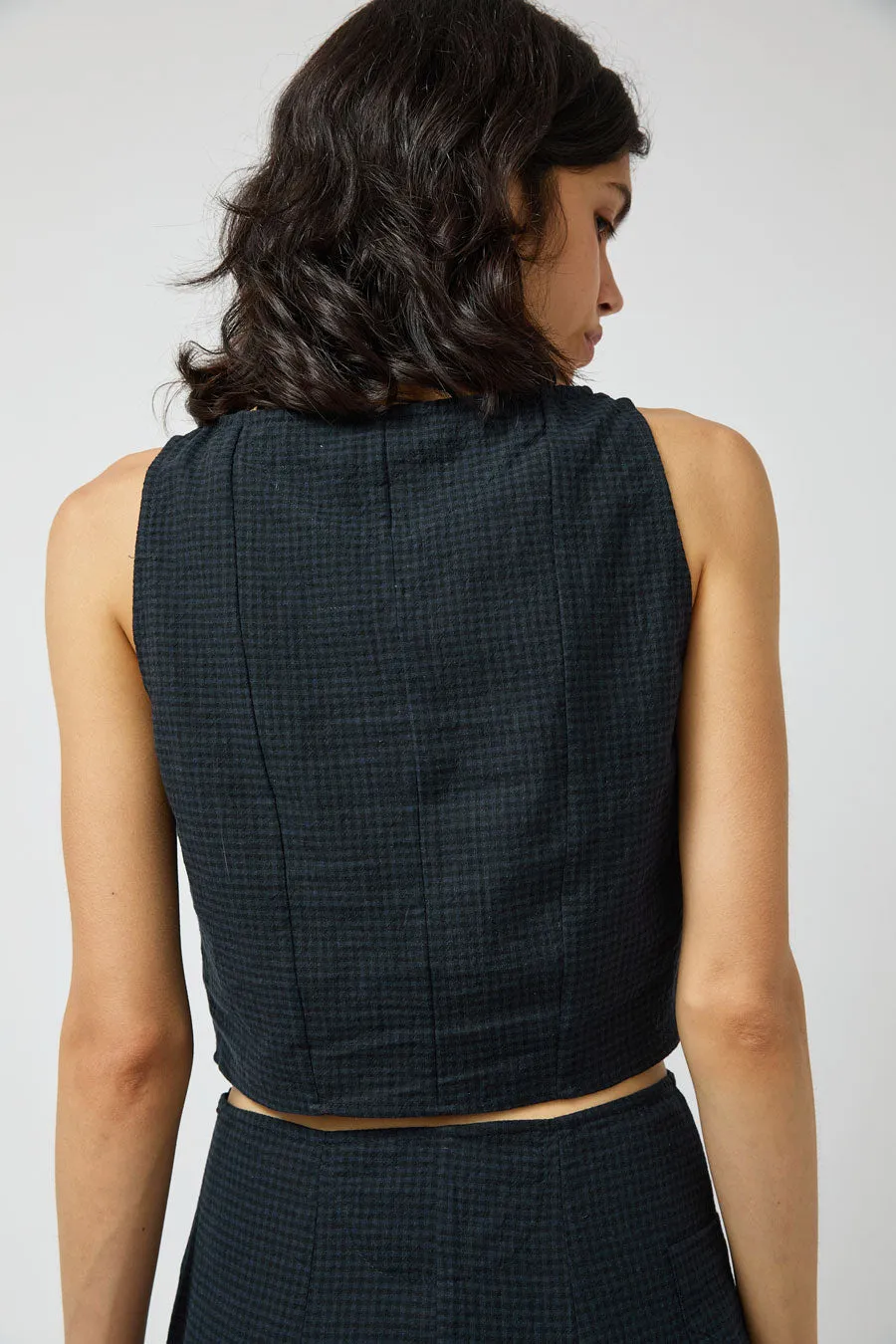 Zii Ropa Claude Top in Midnight Checkered sold by No. 6 product image thumbnail 5