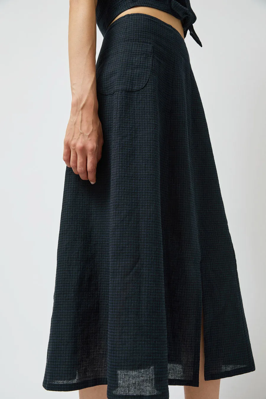 Zii Ropa Claude Skirt in Midnight Checkered sold by No. 6 product image thumbnail 4