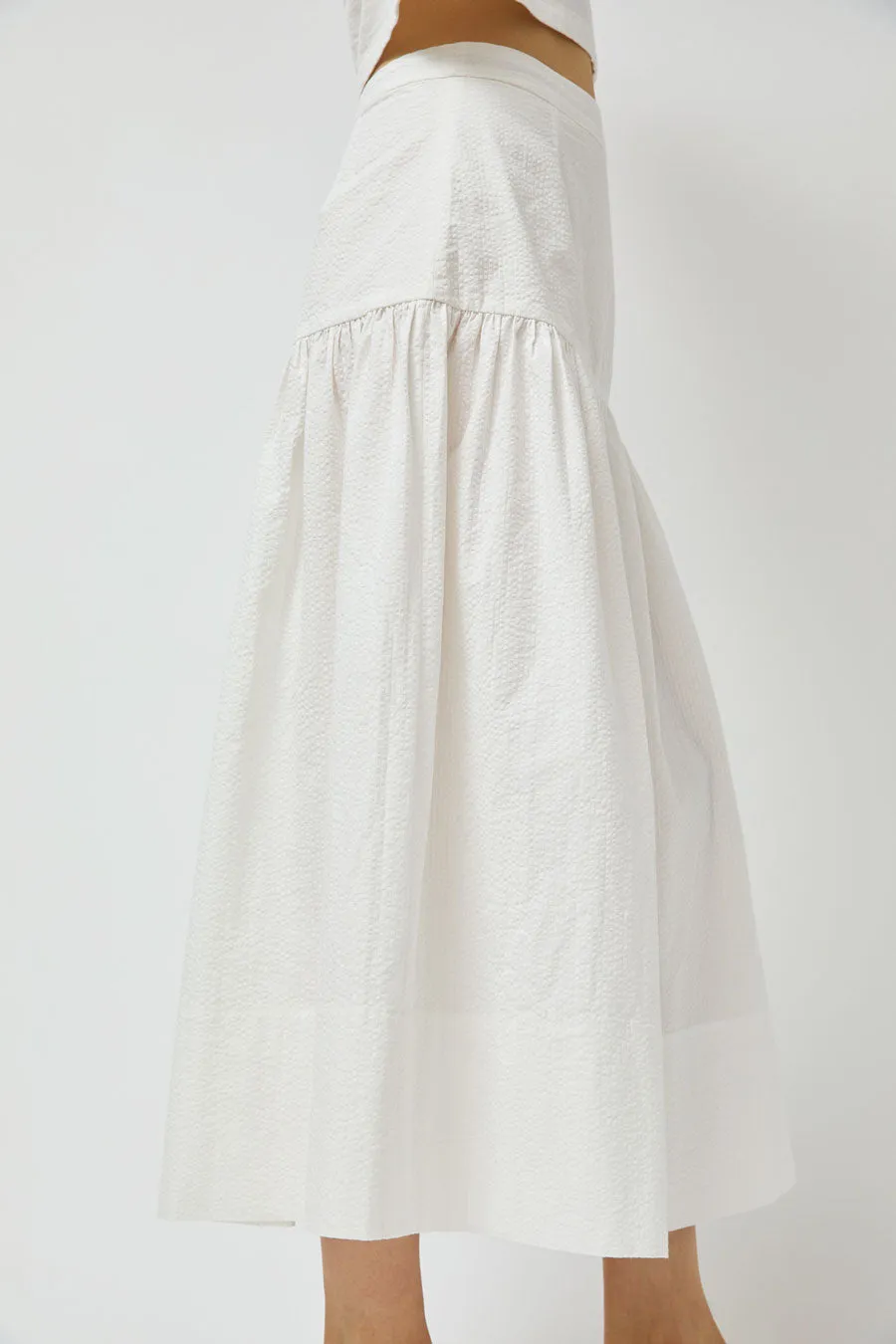 Zii Ropa Beatrice Skirt in White Seersucker sold by No. 6 product image thumbnail 4