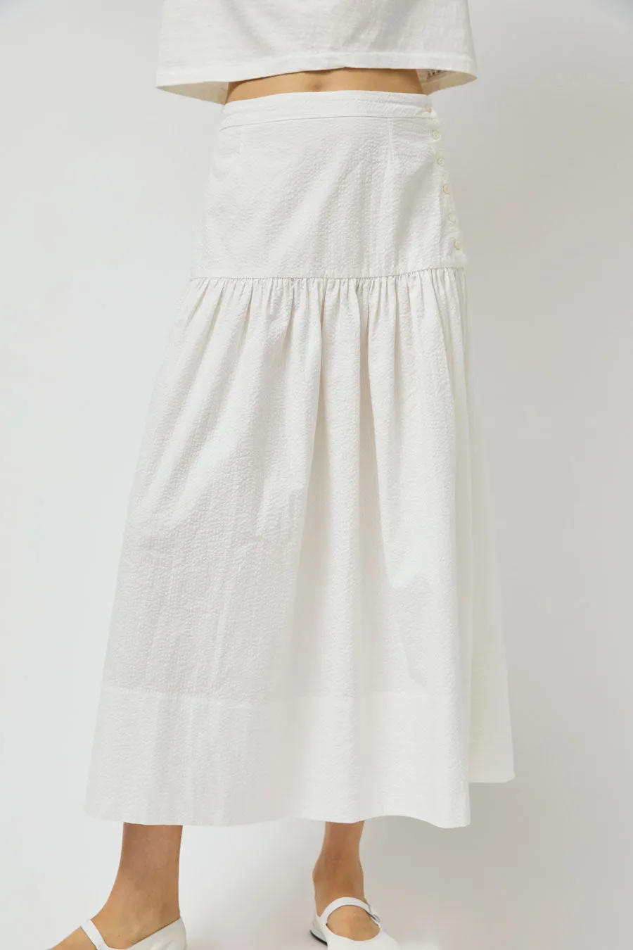 Zii Ropa Beatrice Skirt in White Seersucker sold by No. 6 product image thumbnail 3